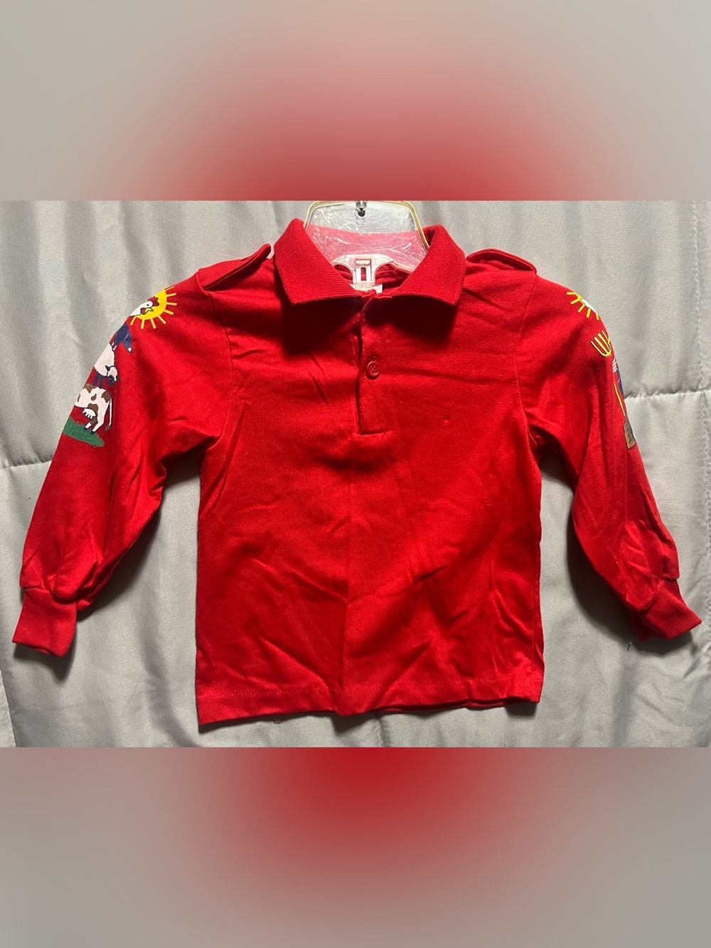 Vintage 90s OshKosh B’Gosh Farm Graphic Polo Shirt Size 3T Made in USA